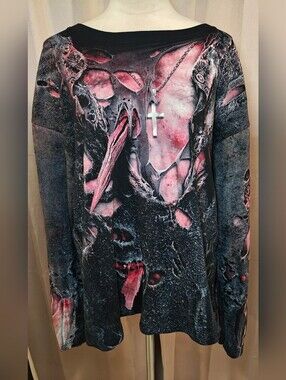 🧟‍♀️Vintage Spiral Direct "Zombie Wrap" Allover Print Long Sleeve Tee🧟‍♀️.